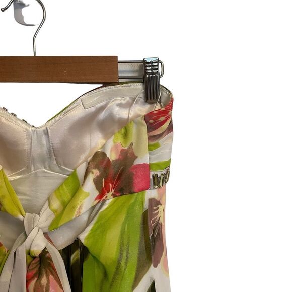 Vintage Cach'e Strapless Floral Beaded Maxi Dress Size 0 - Picture 6 of 8